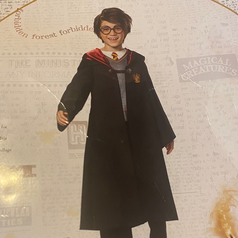 Harry Potter Gryffindor Black Wizard Costume with Red Accents - Picture 1 of 6